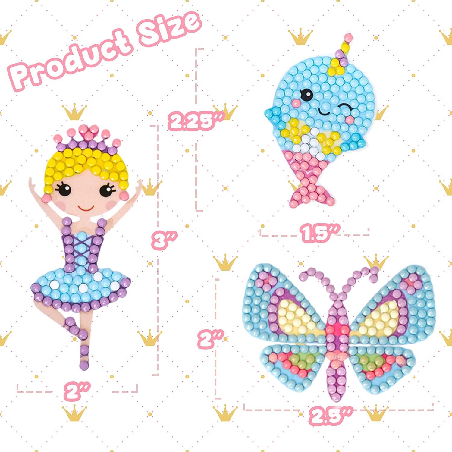 Diamond Painting Kits for Kids 12 Pcs Princess and Their Buddy Gen Art  Sticker for Kids Ages 6-8 8-12 Contains Unicorn, Mermaid - AliExpress